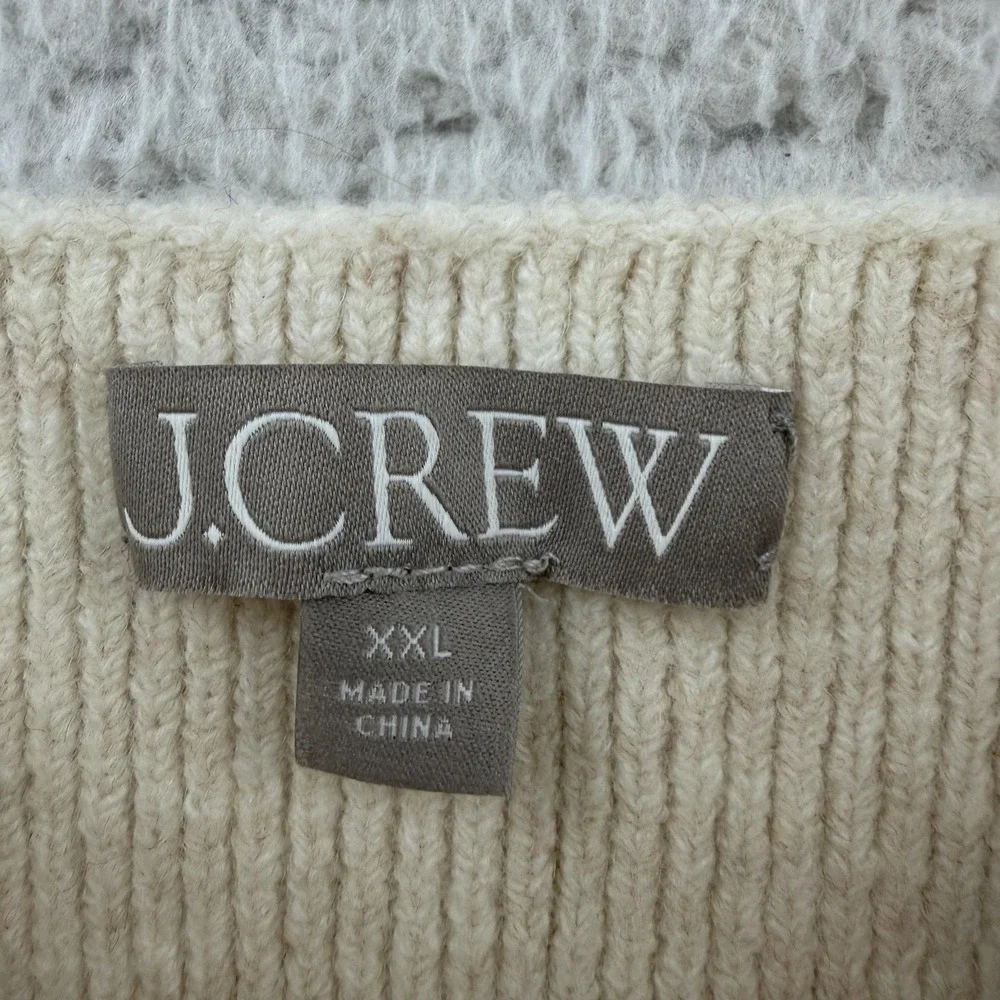 J.Crew Tank Top Womens 2XL Beige Square Neck Cable Knit Alpaca Blend Sweater